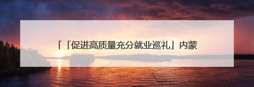 「促进高质量充分就业巡礼」内蒙古：让就业之路像草原一样宽广