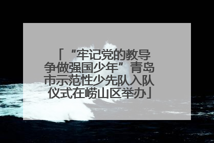 “牢记党的教导 争做强国少年”青岛市示范性少先队入队仪式在崂山区举办