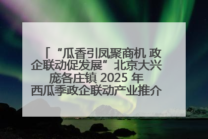 “瓜香引凤聚商机 政企联动促发展”北京大兴庞各庄镇 2025 年西瓜季政企联动产业推介活动圆满举行