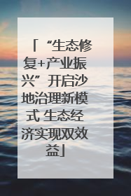 “生态修复+产业振兴”开启沙地治理新模式 生态经济实现双效益