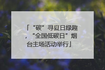 “碳”寻夏日绿趣，“全国低碳日”烟台主场活动举行
