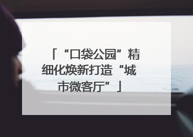 “口袋公园”精细化焕新打造“城市微客厅”