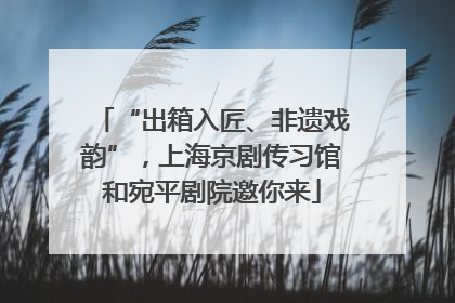“出箱入匠、非遗戏韵”，上海京剧传习馆和宛平剧院邀你来