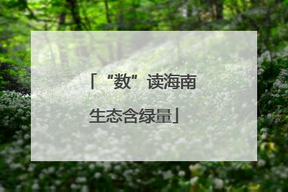 “数”读海南生态含绿量