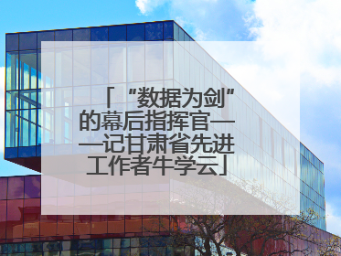 “数据为剑”的幕后指挥官——记甘肃省先进工作者牛学云