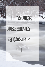 “深圳东湖公园的鱼可以吃吗？”