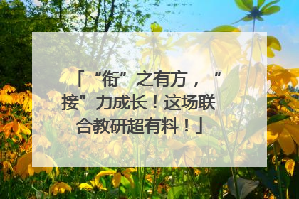“衔”之有方，“接”力成长！这场联合教研超有料！