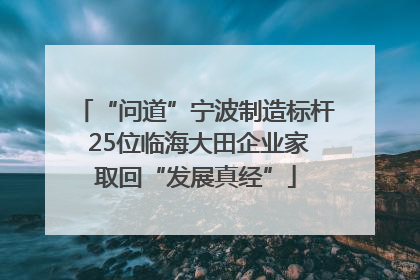 “问道”宁波制造标杆 25位临海大田企业家取回“发展真经”