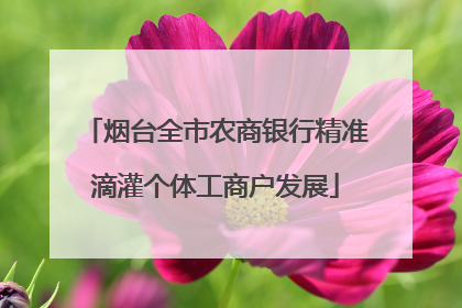 烟台全市农商银行精准滴灌个体工商户发展