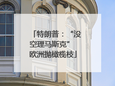 特朗普：“没空理马斯克” 欧洲抛橄榄枝