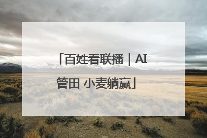 百姓看联播｜AI管田 小麦躺赢