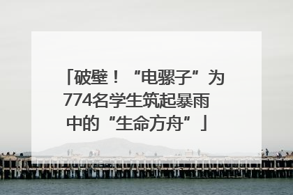 破壁！“电骡子”为774名学生筑起暴雨中的“生命方舟”