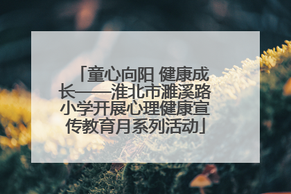 童心向阳 健康成长——淮北市濉溪路小学开展心理健康宣传教育月系列活动