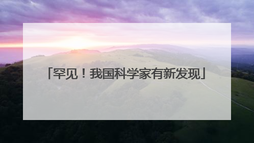 罕见！我国科学家有新发现