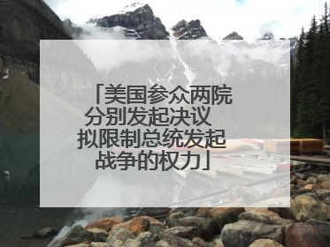 美国参众两院分别发起决议 拟限制总统发起战争的权力