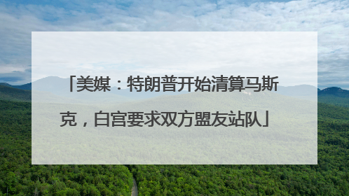 美媒：特朗普开始清算马斯克，白宫要求双方盟友站队