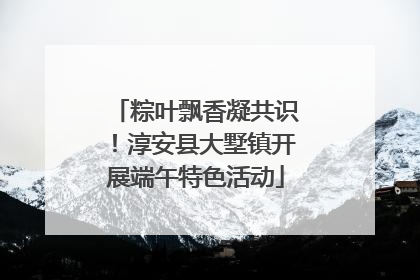 粽叶飘香凝共识！淳安县大墅镇开展端午特色活动