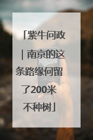紫牛问政｜南京的这条路缘何留了200米不种树