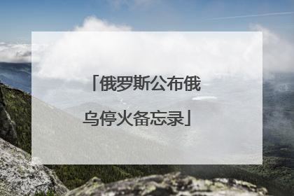 俄罗斯公布俄乌停火备忘录
