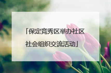 保定竞秀区举办社区社会组织交流活动