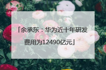 余承东：华为近十年研发费用为12490亿元