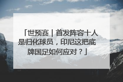 世预赛｜首发阵容十人是归化球员，印尼这把底牌国足如何应对？