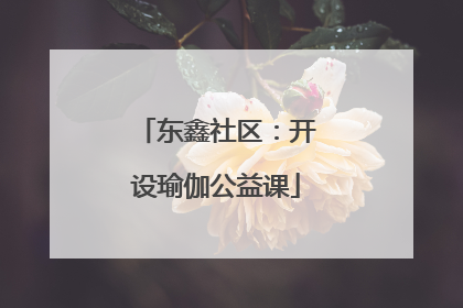 东鑫社区：开设瑜伽公益课