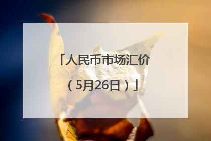 人民币市场汇价（5月26日）