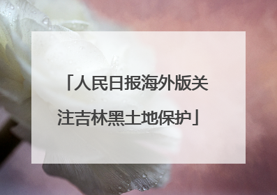人民日报海外版关注吉林黑土地保护
