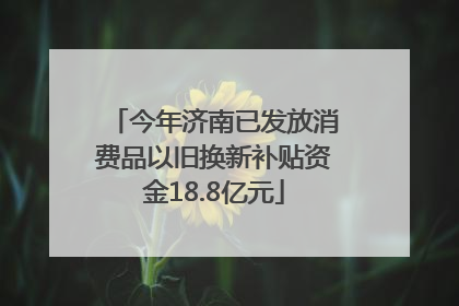 今年济南已发放消费品以旧换新补贴资金18.8亿元