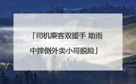 司机乘客双援手 助雨中摔倒外卖小哥脱险