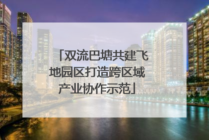 双流巴塘共建飞地园区打造跨区域产业协作示范
