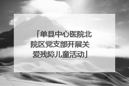 单县中心医院北院区党支部开展关爱残障儿童活动