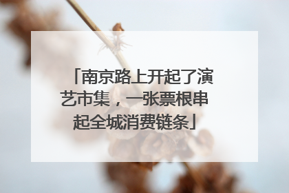 南京路上开起了演艺市集，一张票根串起全城消费链条