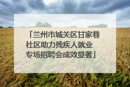 兰州市城关区甘家巷社区助力残疾人就业 专场招聘会成效显著