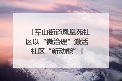 军山街道凤凰苑社区以“微治理”激活社区“新动能”