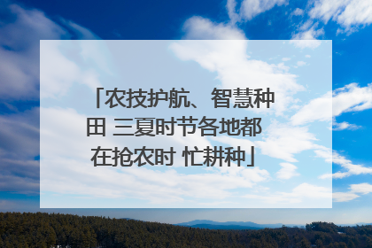 农技护航、智慧种田 三夏时节各地都在抢农时 忙耕种