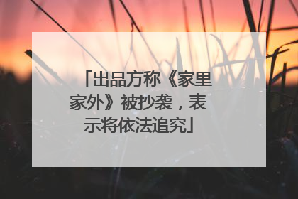 出品方称《家里家外》被抄袭，表示将依法追究