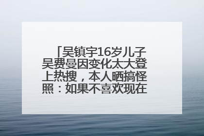 吴镇宇16岁儿子吴费曼因变化太大登上热搜，本人晒搞怪照：如果不喜欢现在的我可以离开