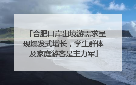 合肥口岸出境游需求呈现爆发式增长，学生群体及家庭游客是主力军