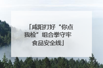 咸阳打好“你点我检”组合拳守牢食品安全线