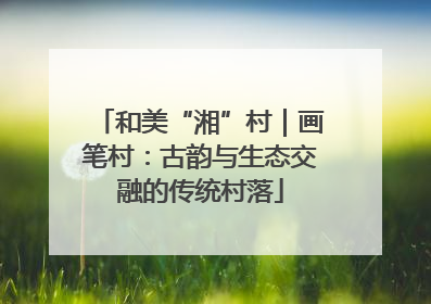 和美“湘”村｜画笔村：古韵与生态交融的传统村落