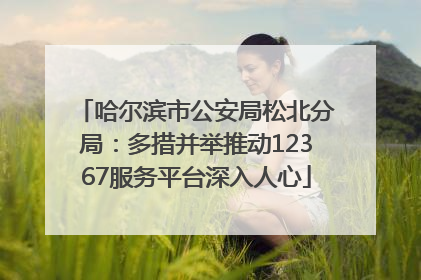 哈尔滨市公安局松北分局：多措并举推动12367服务平台深入人心