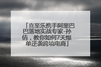喜至乐携手阿里巴巴落地实战专家-孙倩，教你如何7天爆单逆袭跨境电商