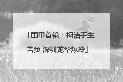 围甲首轮：柯洁手生告负 深圳龙华爆冷