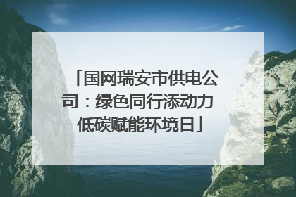国网瑞安市供电公司：绿色同行添动力 低碳赋能环境日