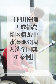 四川省唯一！成都高新区骑龙中水湿地公园入选全国典型案例