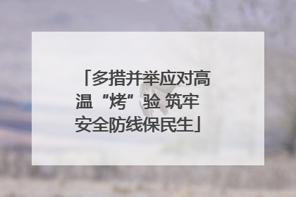 多措并举应对高温“烤”验 筑牢安全防线保民生