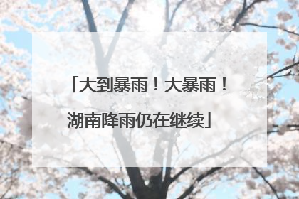 大到暴雨！大暴雨！湖南降雨仍在继续