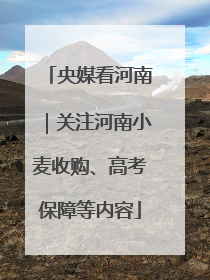 央媒看河南｜关注河南小麦收购、高考保障等内容